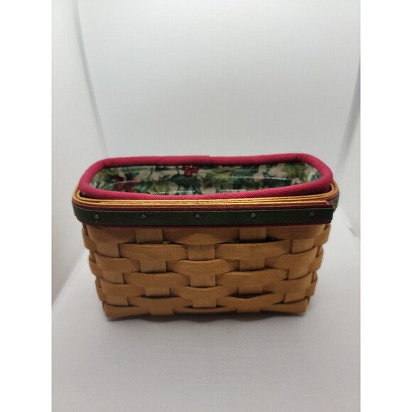 Longaberger 2004 Holiday Helper Basket and Holly Liner And Protector - Picture 2 of 16